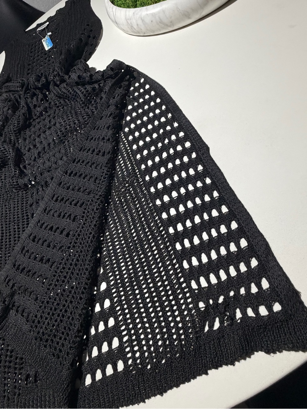 NWT Cha Cha Vente Black Crochet Knit Cover Up Dress - Plus Size 1X - Picture 5 of 12